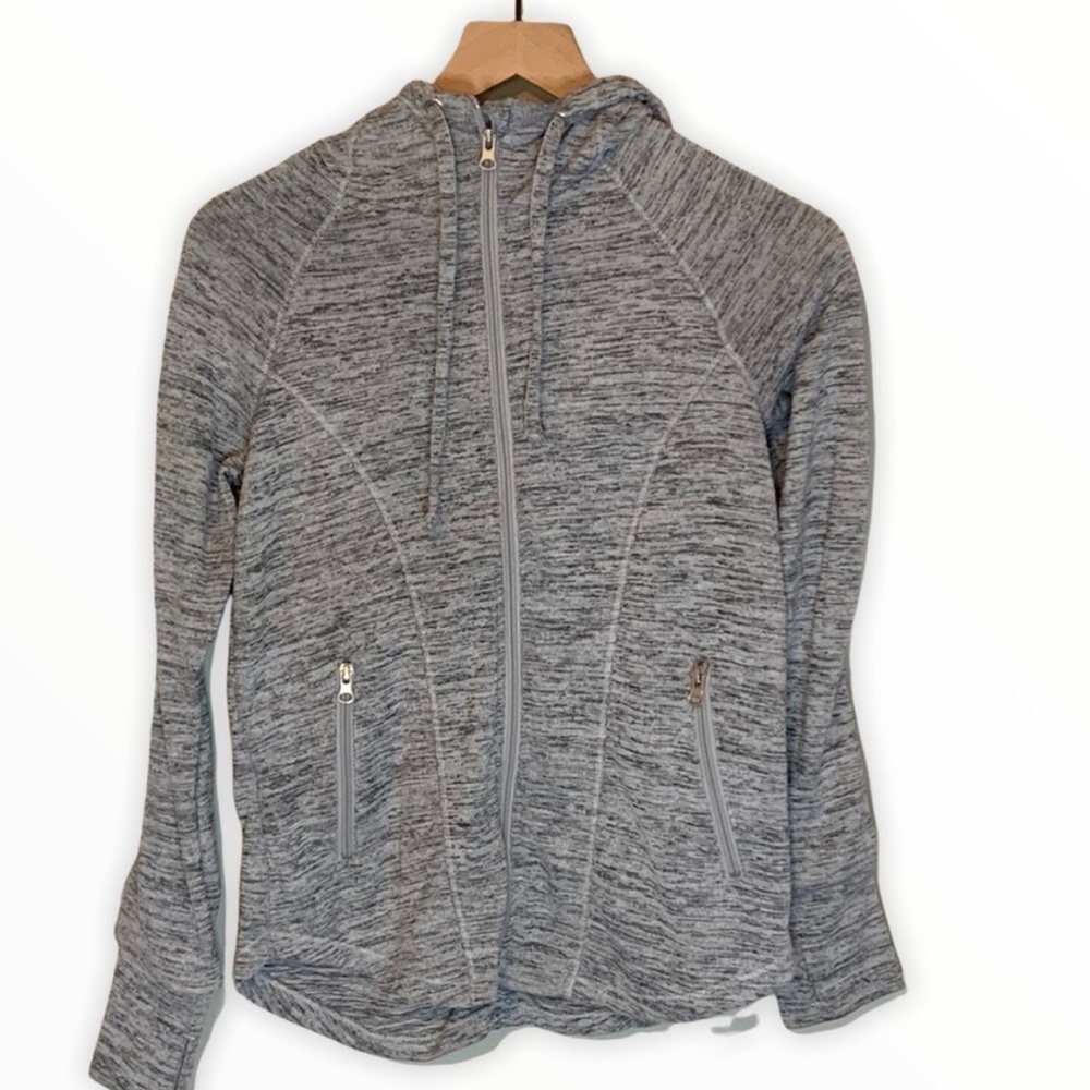 90 degree by reflex gray hooded running jacket